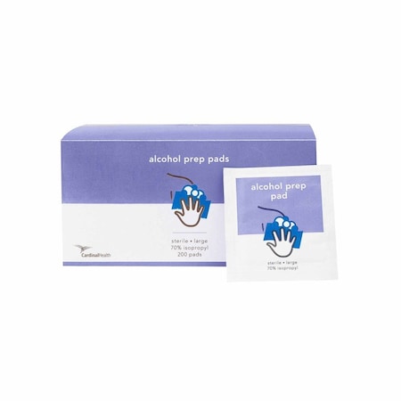 Cardinal Health Alcohol Prep Pad 70% Strength Isopropyl Alcohol Individual Packet Large Sterile, 200PK MW-APL